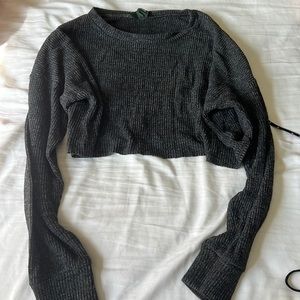Gray crop top sweater